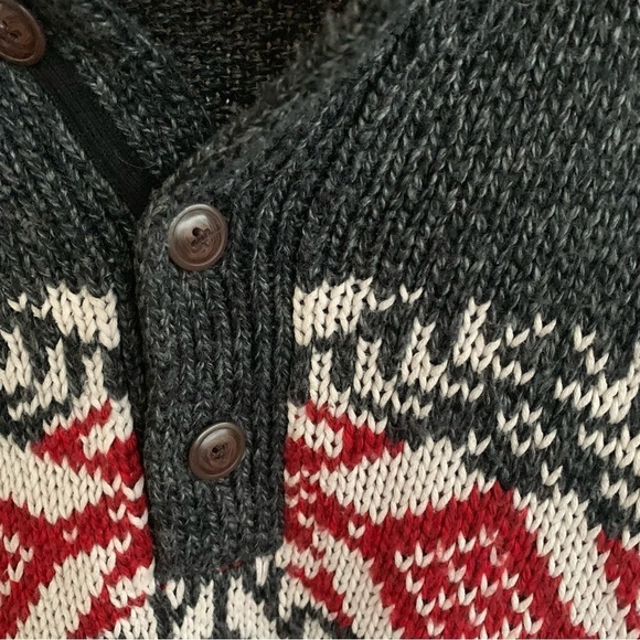 Izod Fair Isle Gray Wool Blend Nordic Sweater Men’s Size XL - Picture 5 of 7